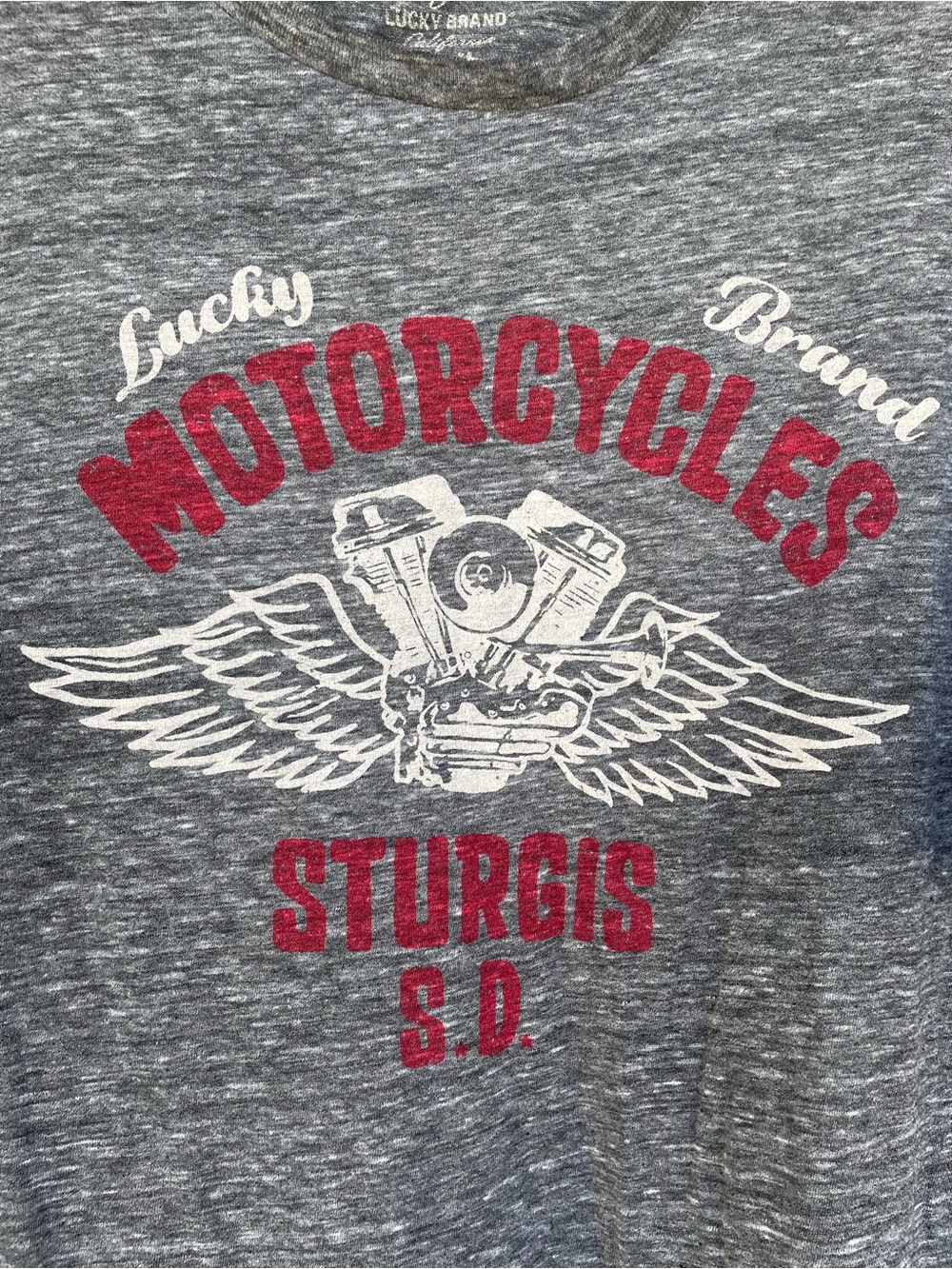 Lucky Brand Grey STURGIS SD Motorcycles Graphic Tee XXL